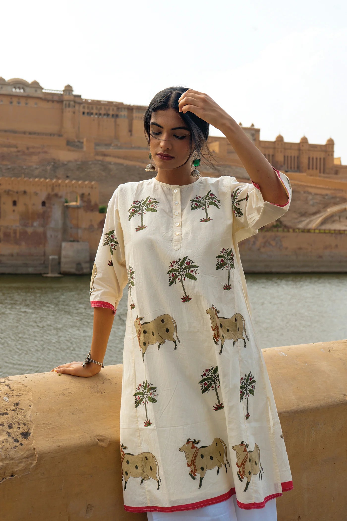 Handcrafted Printed Cotton Kurta