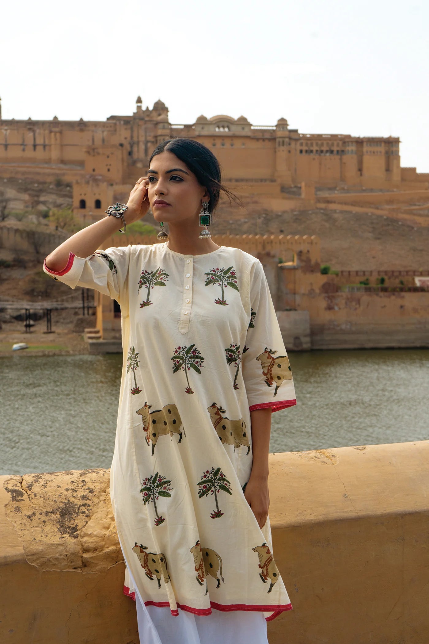 Handcrafted Printed Cotton Kurta