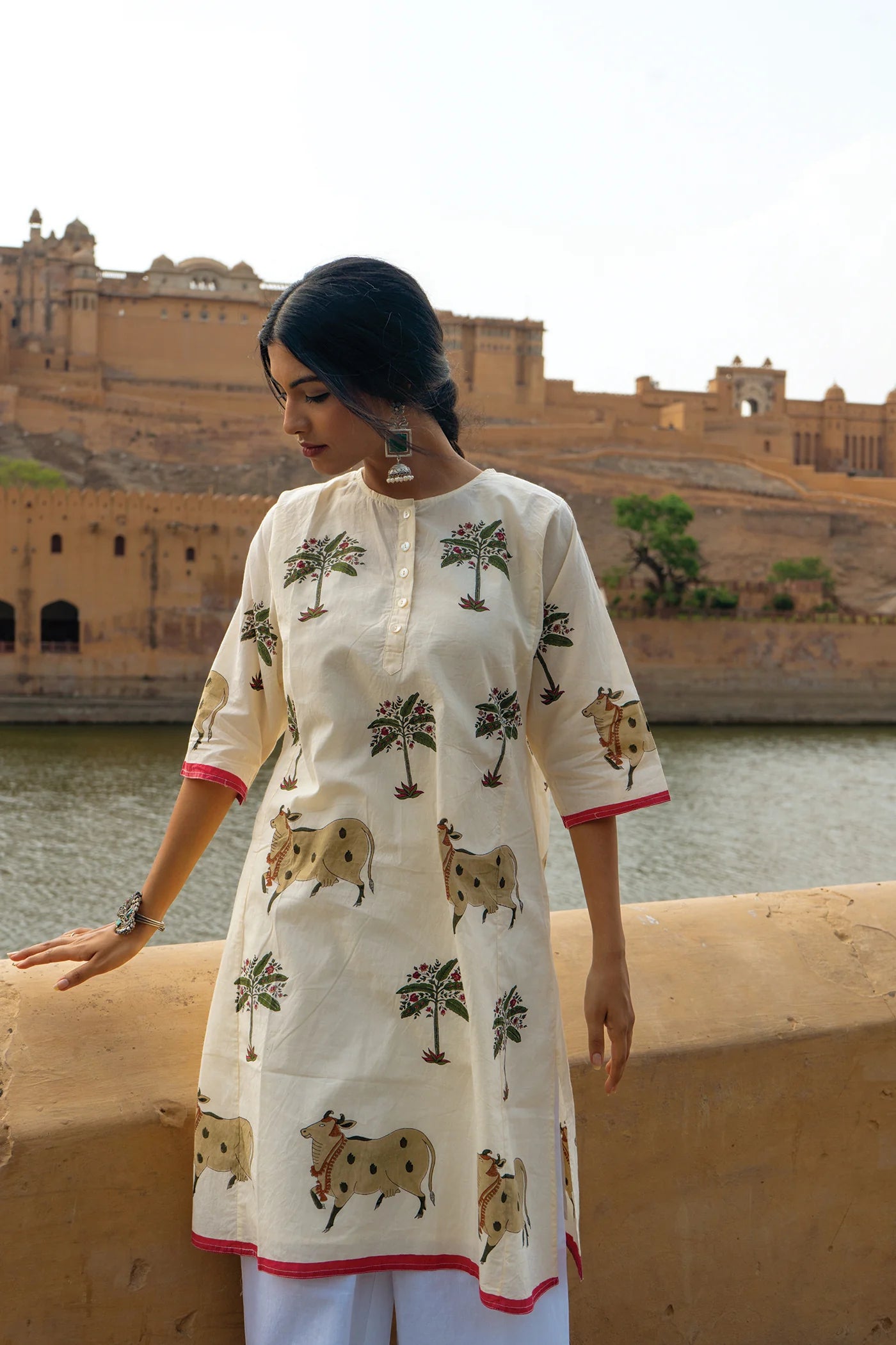 Handcrafted Printed Cotton Kurta